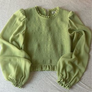 Aritzia Wilfred Green Tempest Blouse